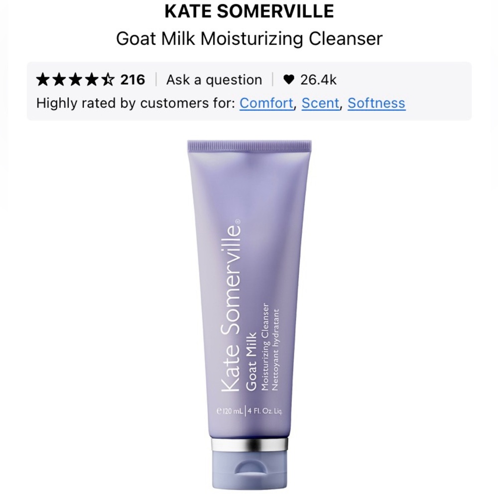 Kate Somerville Cleanser Goat Milk Moisturizing Cleanser - 4oz 120ml Full Size